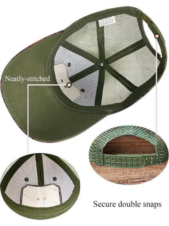 Unisex Green Western Trucker Hat Vintage Cowboy Country Cute Baseball Cap